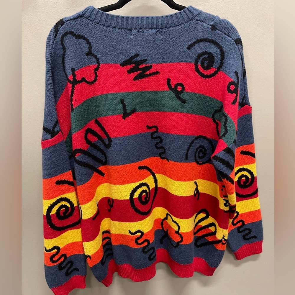 Vibrant Multicolor Graphic Sweater - Picture 3 of 4
